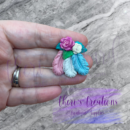 Pastel Feathers Polymer Clay Embellishment