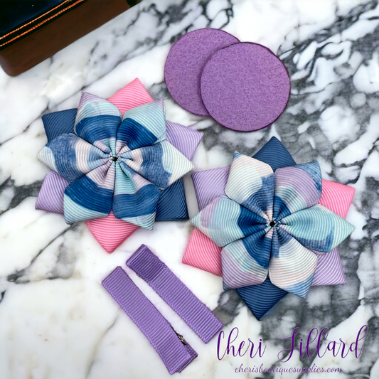 Pastel Stonewash Flower Bow Kit