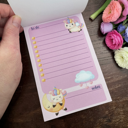 Pastel Unicorn Notepad – Cute Memo Pad | Handmade Stationery