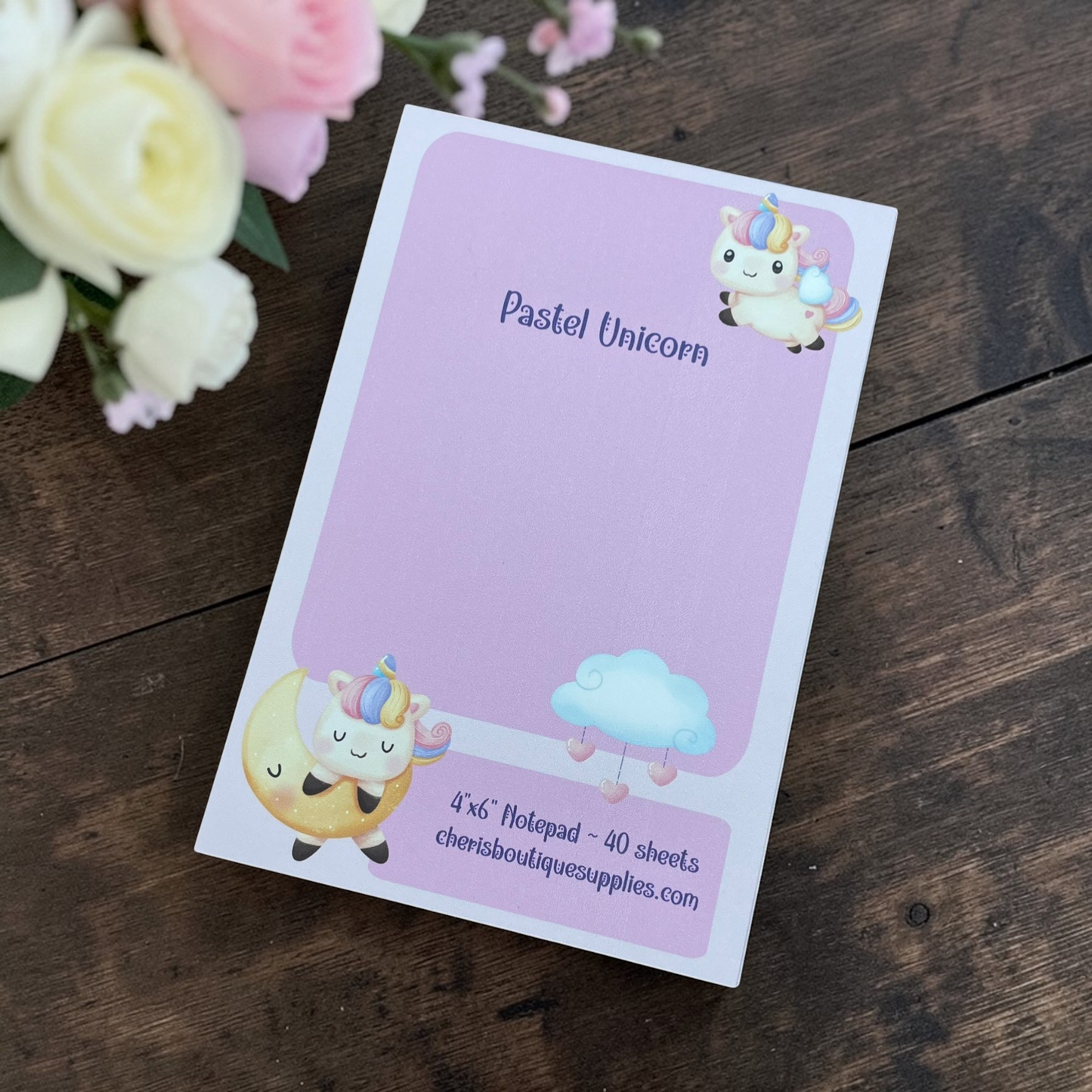 Pastel Unicorn Notepad – Cute Memo Pad | Handmade Stationery