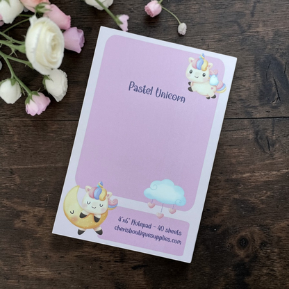 Unicorn Notepad – Pastel Unicorn Memo Pad