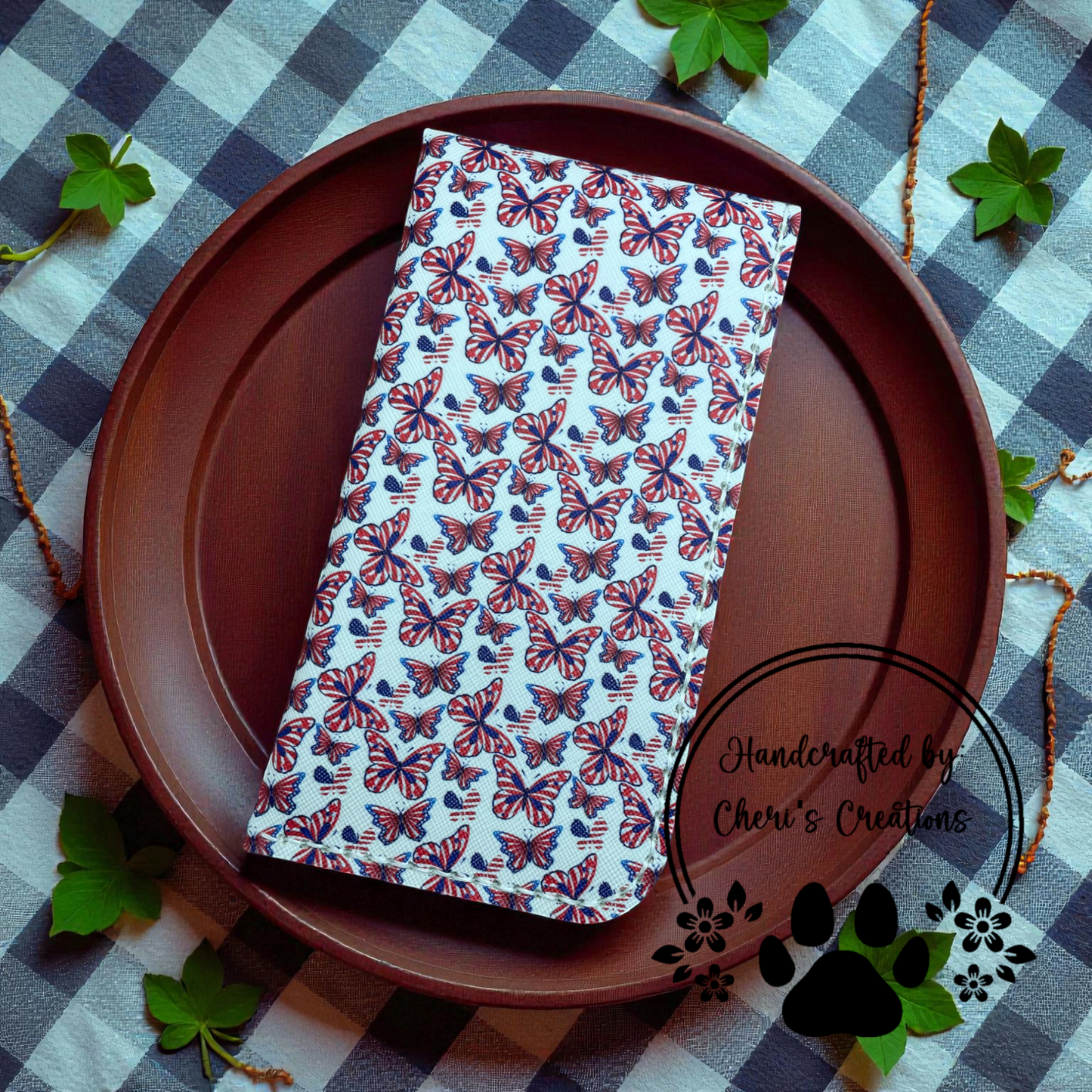 Glasses Case - Patriotic Butterflies Case for Glasses