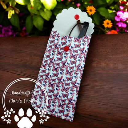 Patriotic Butterflies Eyeglass Case