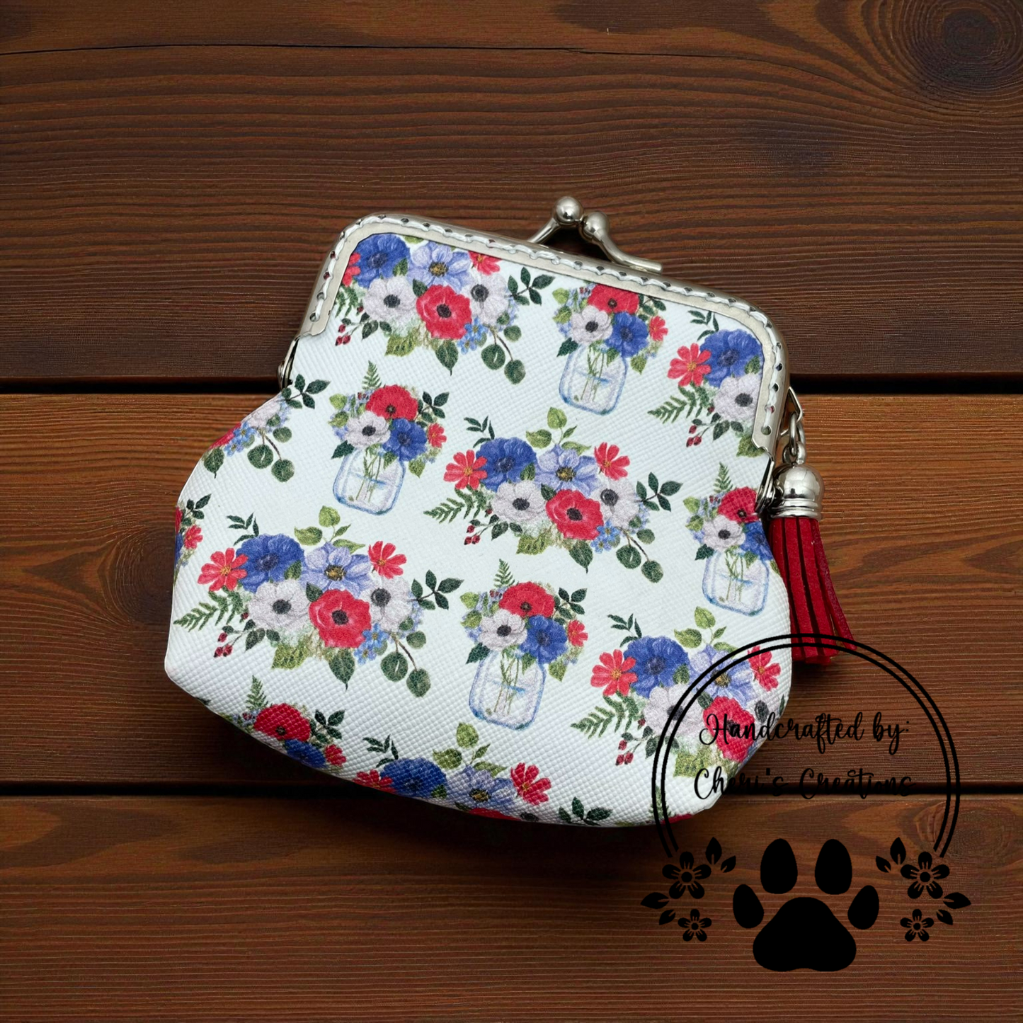 Coin Purse - Patriotic Mason Jars Change Purse