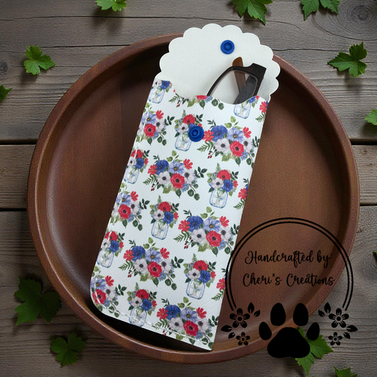 Glasses Case - Patriotic Mason Jars Case for Glasses