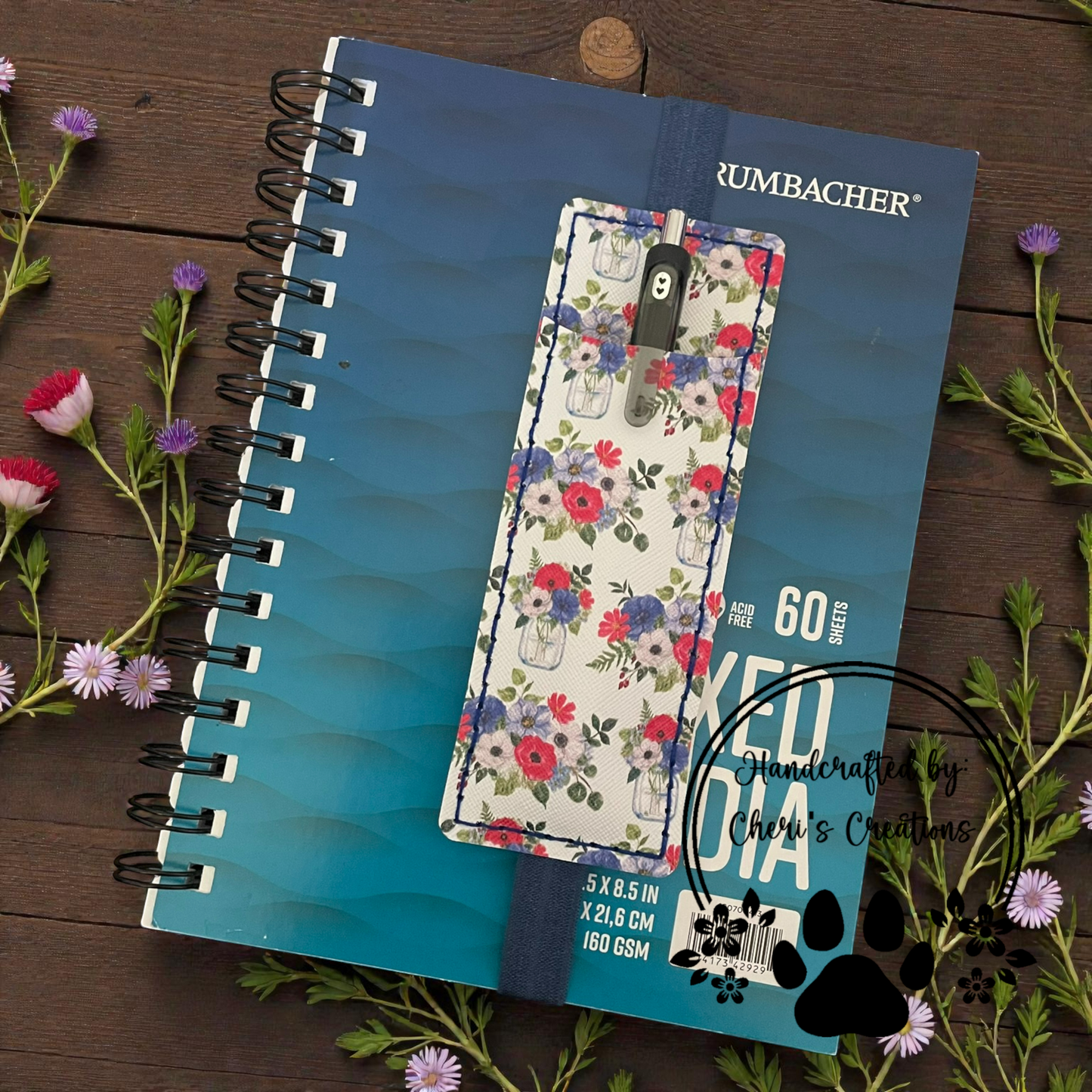 Pen Pouch - Patriotic Mason Jars Journal Pen Holder