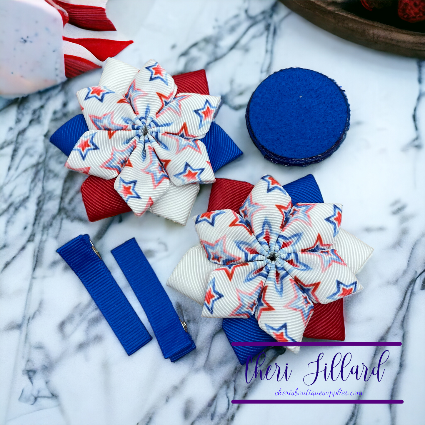 Patriotic Stars Flower Bow Kit