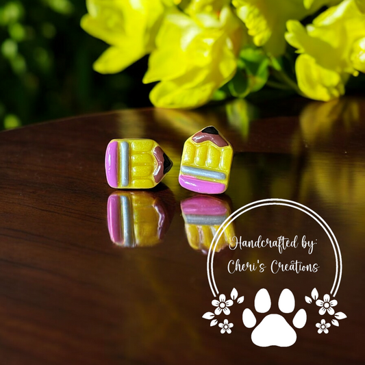 Cute Back to School Pencil Polymer Clay Stud Earrings