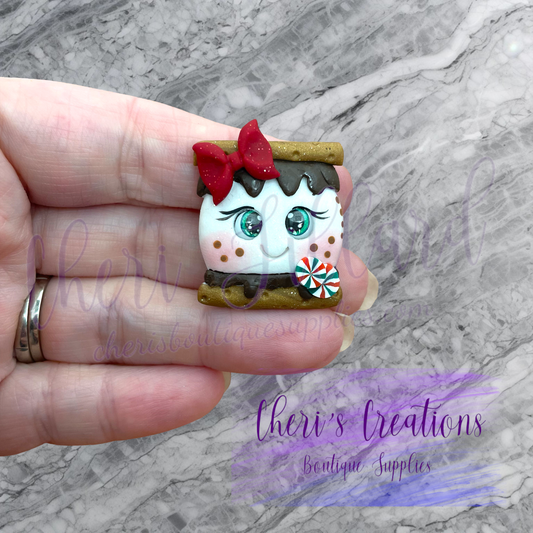 Peppermint S’mores Polymer Clay Embellishment