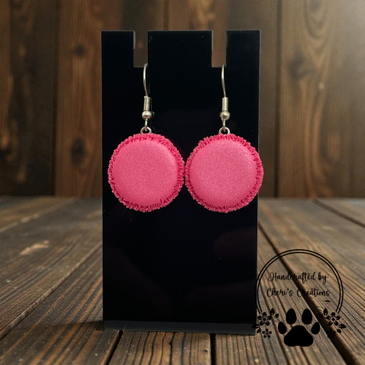 Pink Macaron Earrings – Sweet Dessert Dangle Earrings