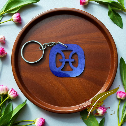 Zodiac Sign Keychain: Pisces - Purple