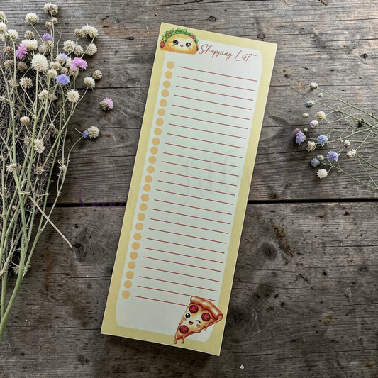 Pizza & Tacos Shopping List Notepad