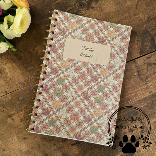 Plaid Fall Leaves Recipe Journal