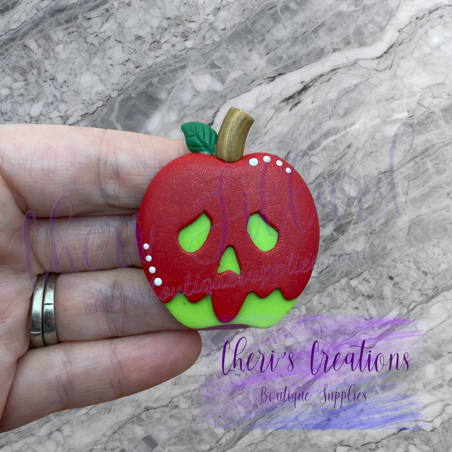 Poison Apple Polymer Clay Embellishment