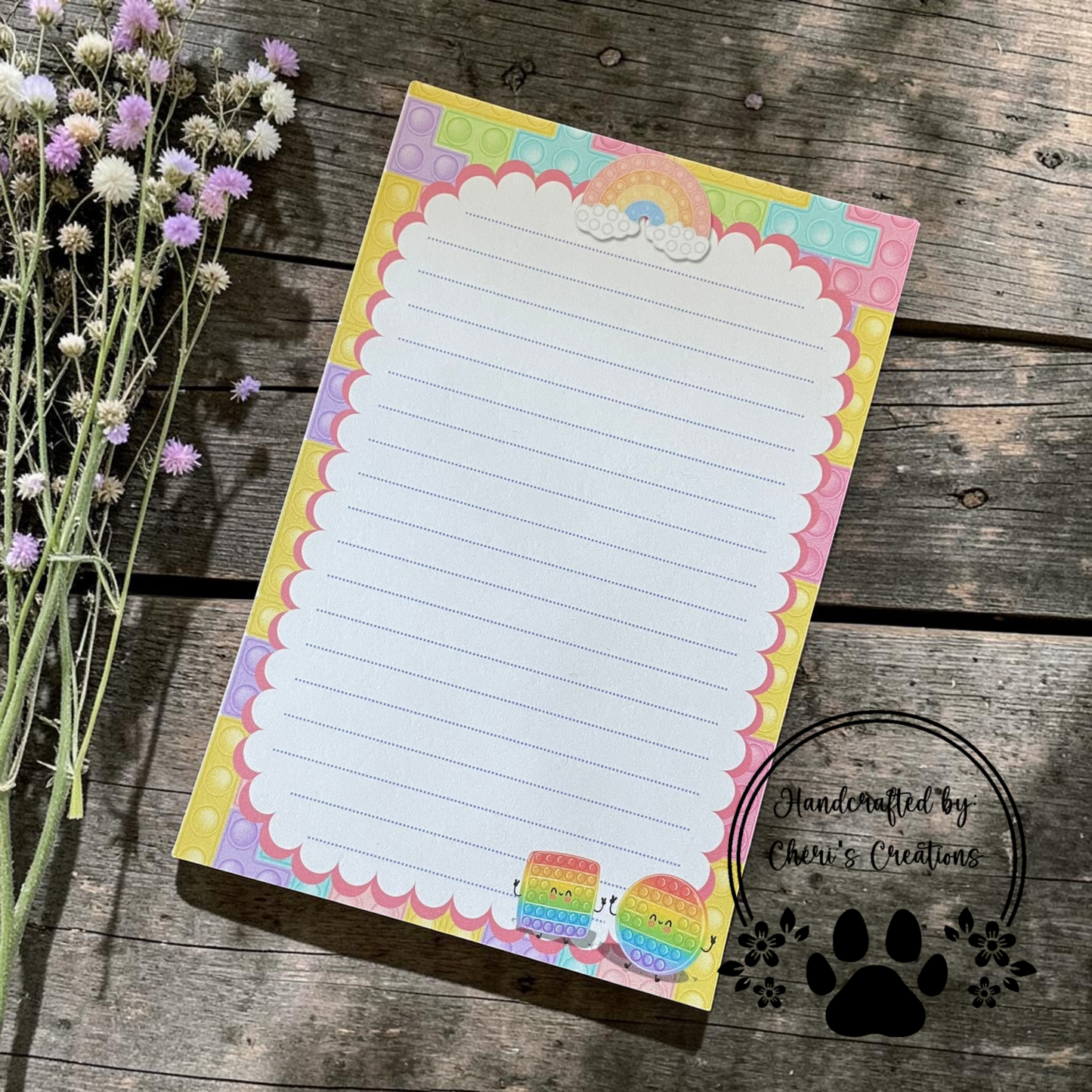 Pop It Rainbow Notepad – Fun Fidget Memo Pad