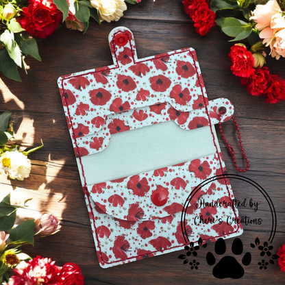 Red Poppies Coin & Card Wallet