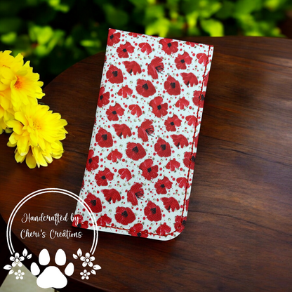 Poppies on White Eyeglass Case