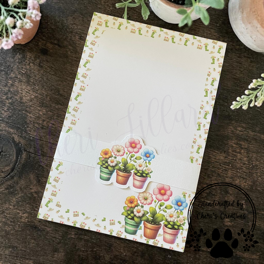 Potted Flowers Notepad – Spring Floral Memo Pad