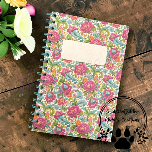 Preppy Floral Spiral Notebook