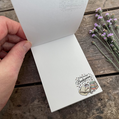 Bookworm Mini Notepad – Cute Reading Memo Pad | Handmade Stationery