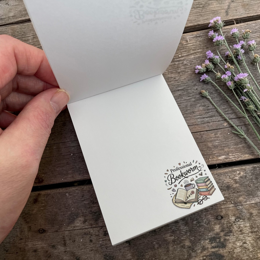Bookworm Mini Notepad – Cute Reading Memo Pad | Handmade Stationery