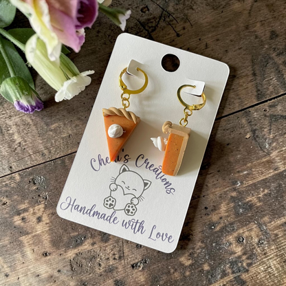 Pumpkin Pie Dangles - Handmade Polymer Clay Earrings