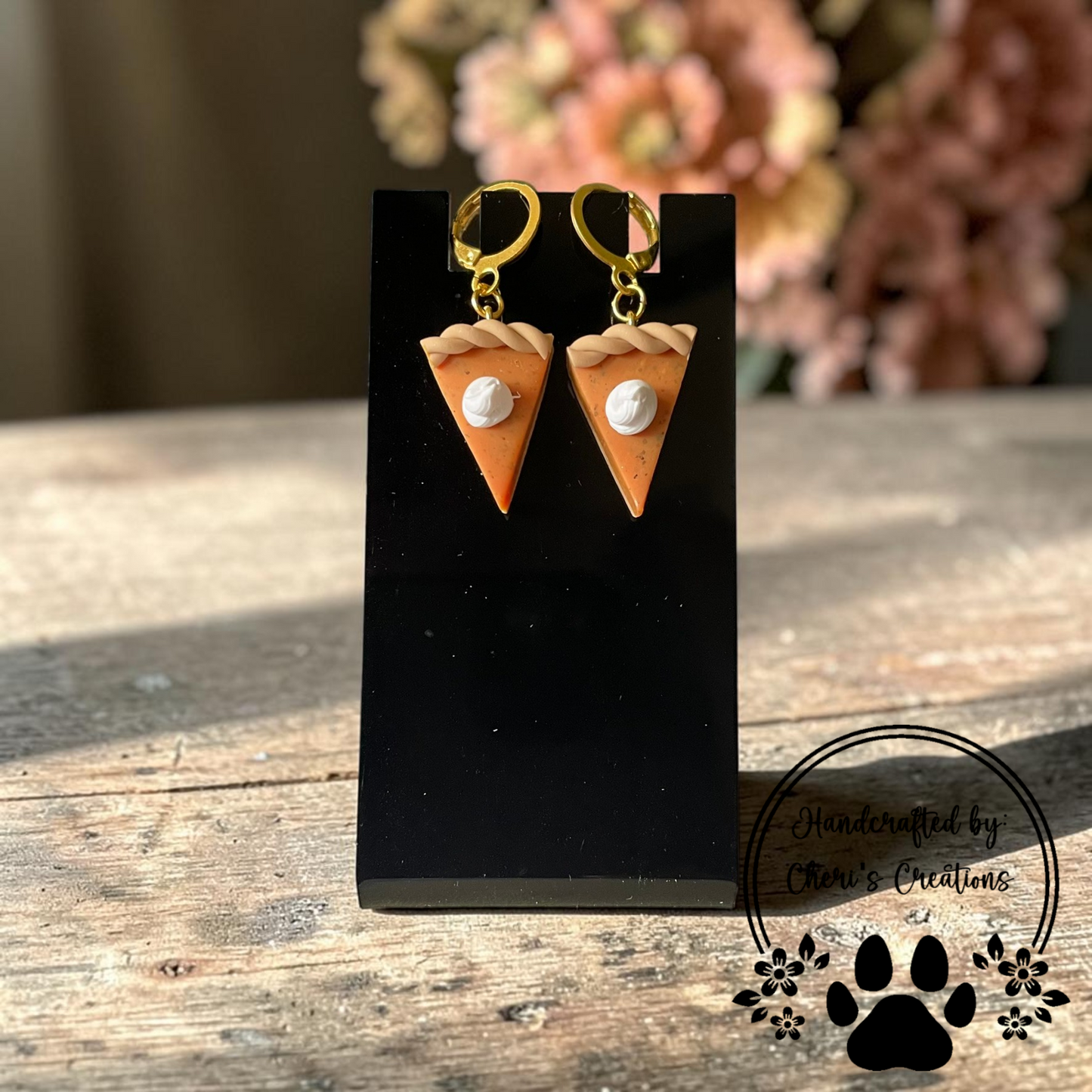Pumpkin Pie Dangles - Handmade Polymer Clay Earrings