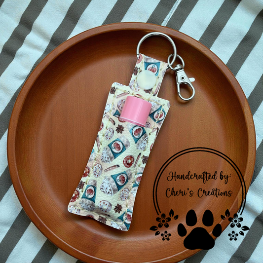 Chapstick Keychain - Pumpkin Spice Lip Balm Holder