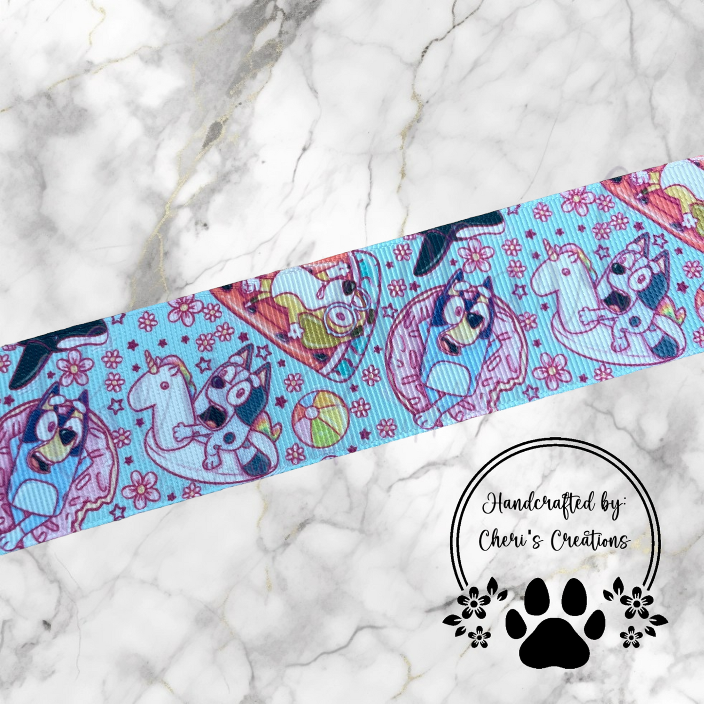 Pool Party Pals Grosgrain Ribbon – 5/8", 7/8", 1.5" | Summer Ribbon for Hair Bows & Crafts