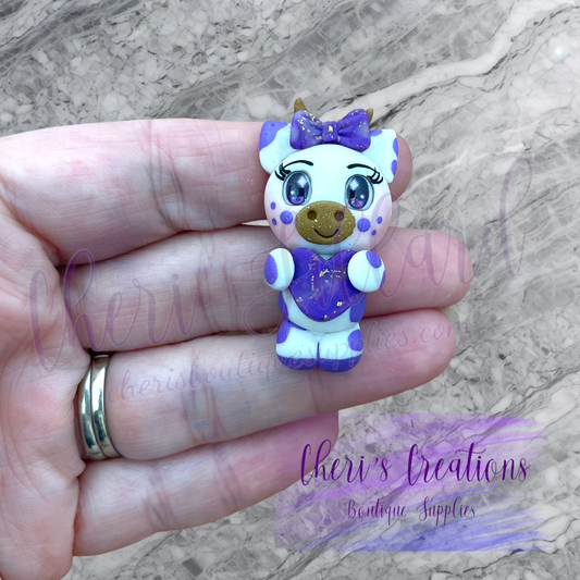 Purple Cow Polymer Clay Embellishment