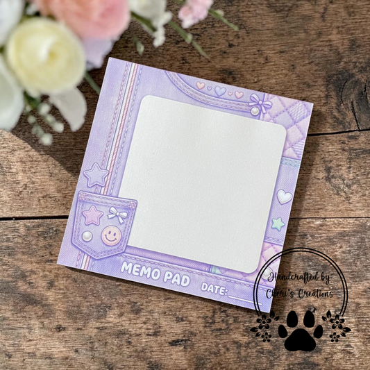 Purple Denim Memo Pad – Cute Denim Notepad