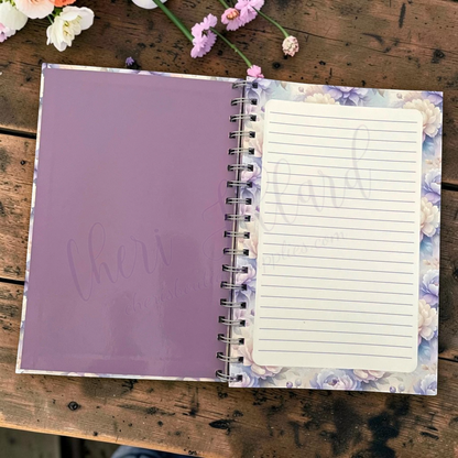 Purple Floral Spiral Notebook