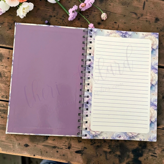 Purple Floral Spiral Notebook