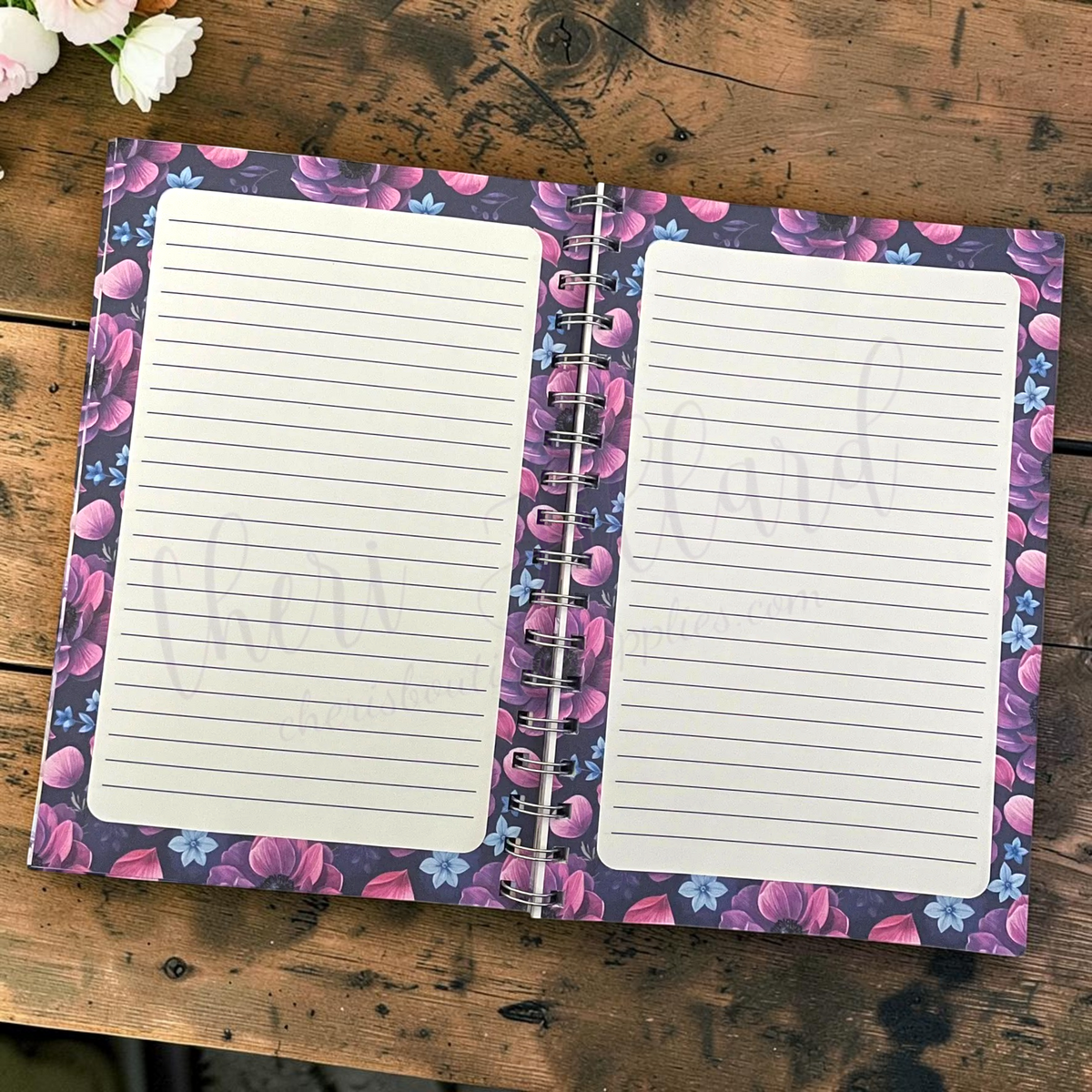 Purple Floral Spiral Notebook