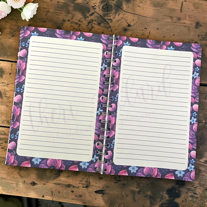 Purple Floral Spiral Notebook