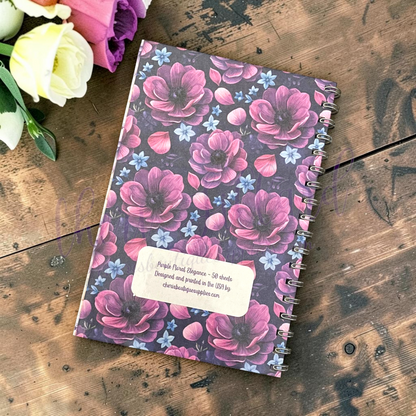 Purple Floral Spiral Notebook