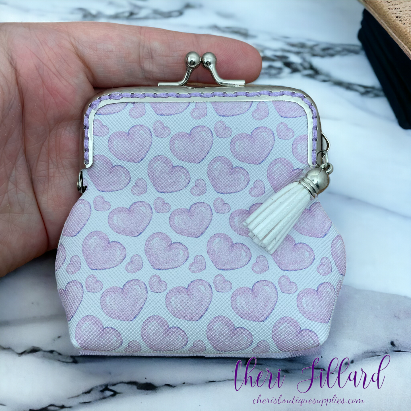 Purple Hearts Coin Purse