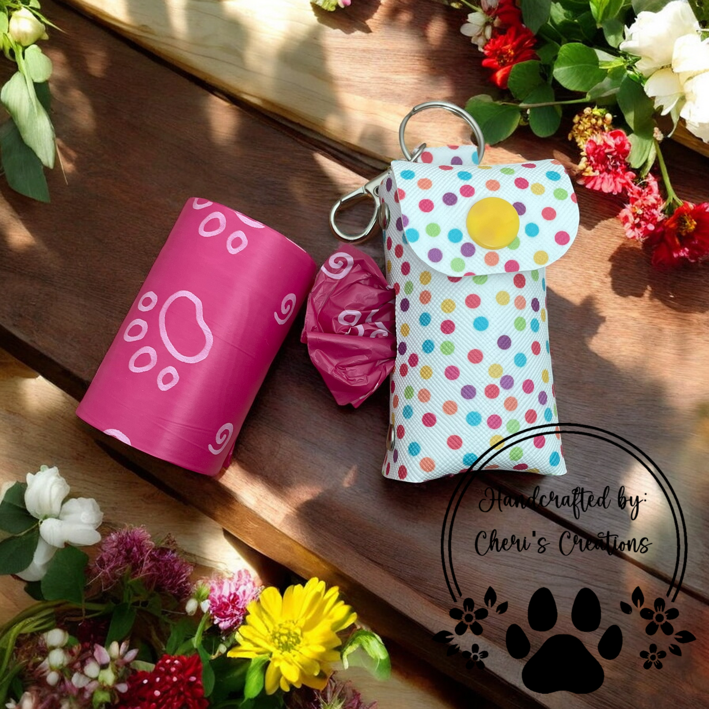 Rainbow Polka Dot Doggy Poo Pouch