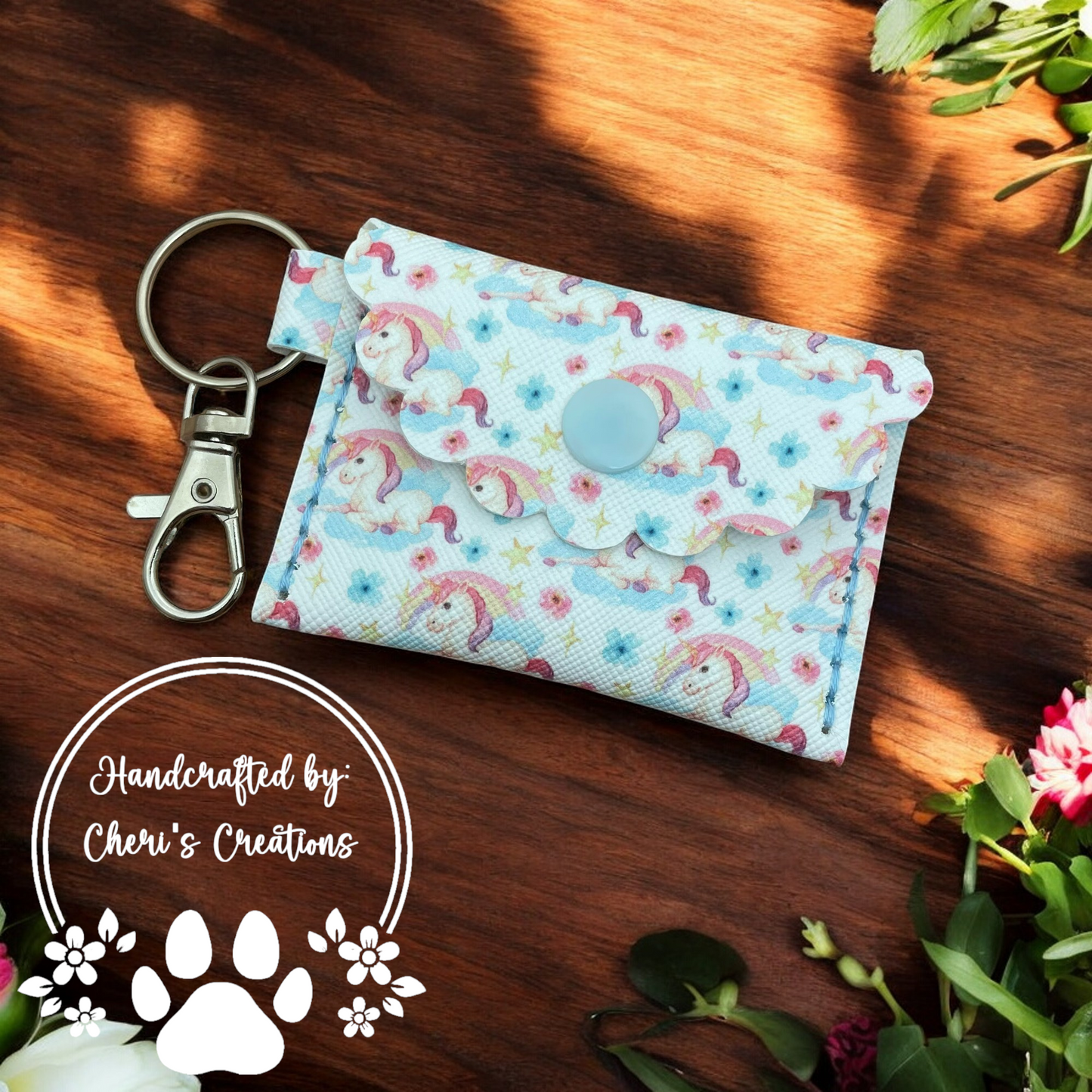 Rainbow Unicorns Mini Keychain Wallet