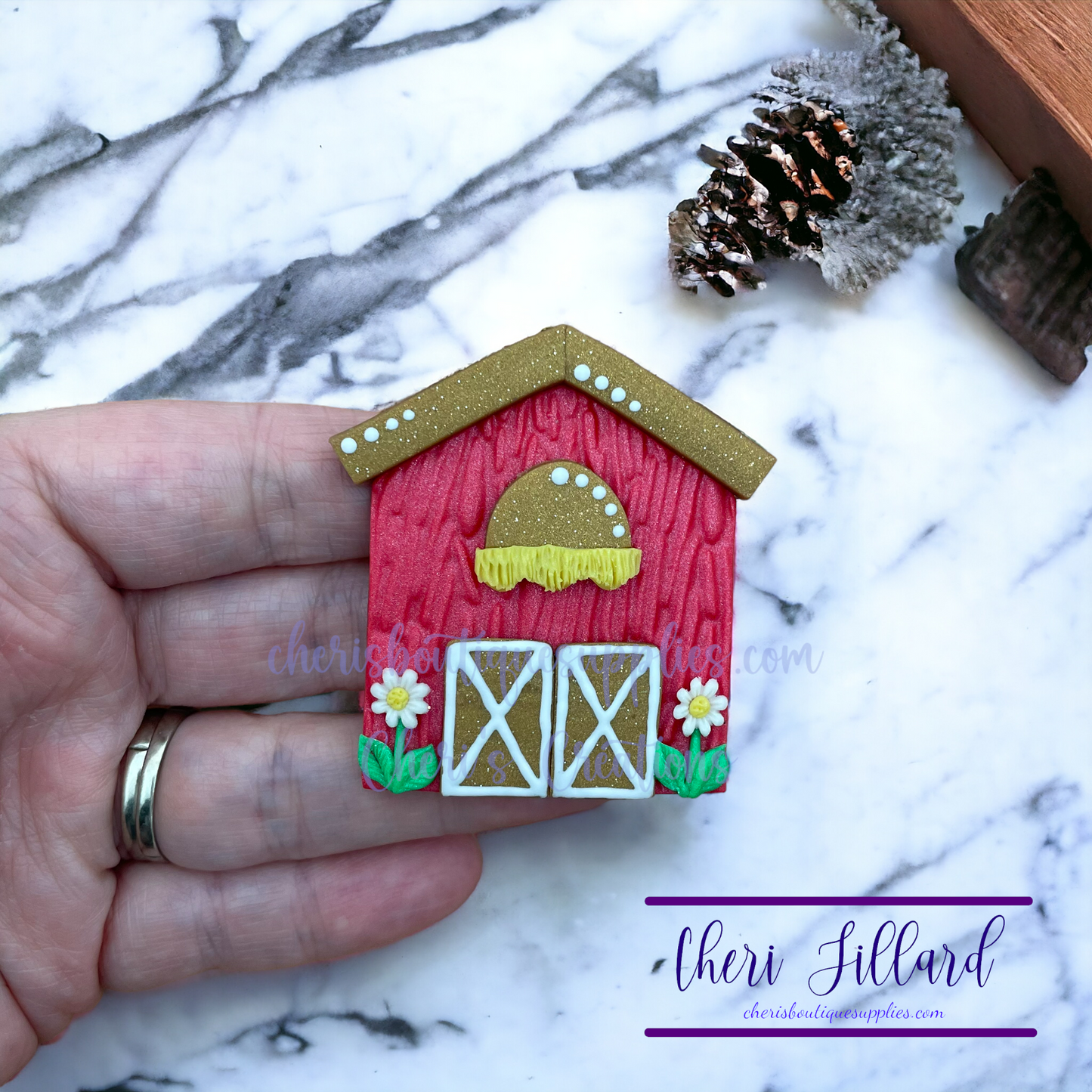 Red Barn Polymer Clay Embellishment