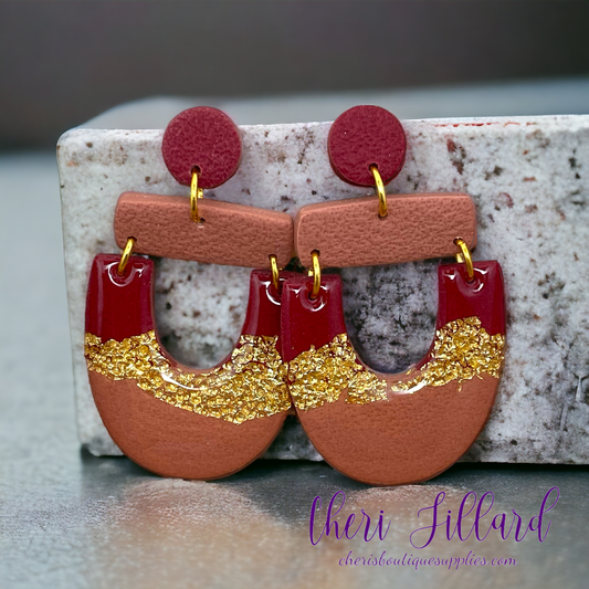 Leilani Red & Gold Polymer Clay Earrings