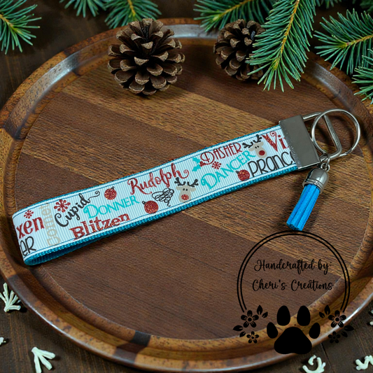 Wristlet Keychain - Reindeer Games Key Fob
