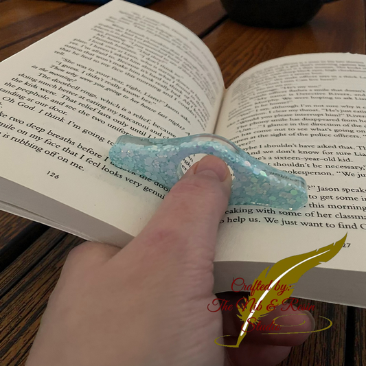 Page Holder - Ice Blue Glitter Small Propeller Thumb Holder
