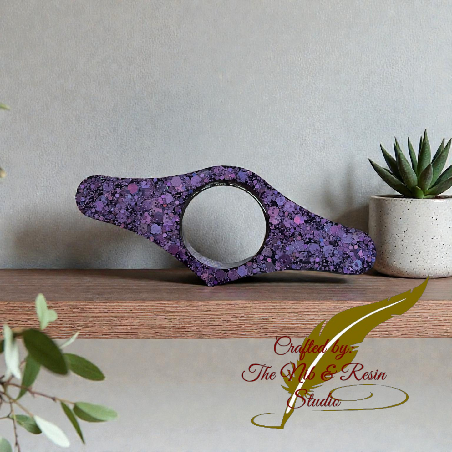 Page Holder - Purple Glitter Small Propeller Thumb Holder