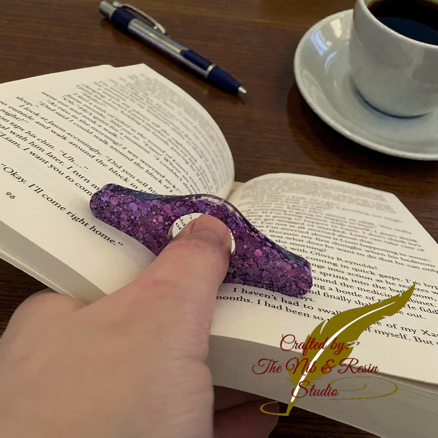 Page Holder - Purple Glitter Small Propeller Thumb Holder