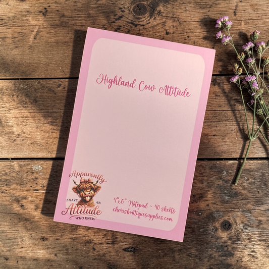Highland Cow Notepad – Sassy Cow Memo Pad
