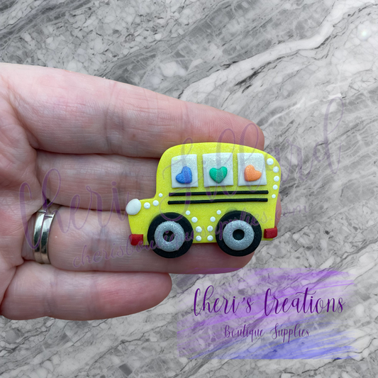 School Bus Polymer Clay Embellishment