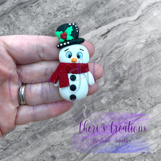 Silly Snowman Polymer Clay Embellishment