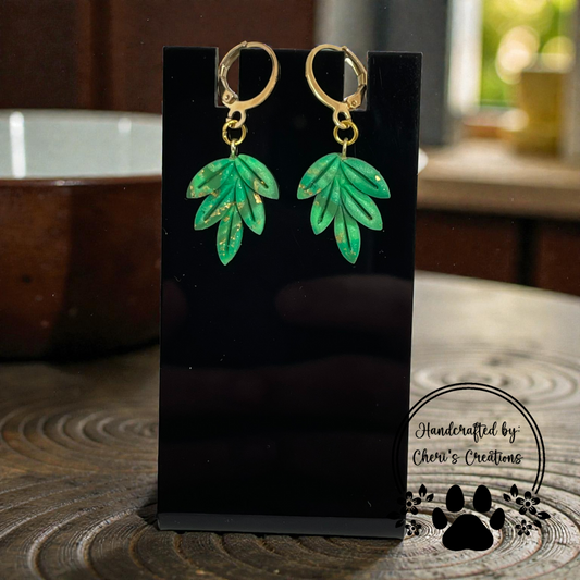 Simple Leaf Dangle Earrings – Handmade Polymer Clay Earrings
