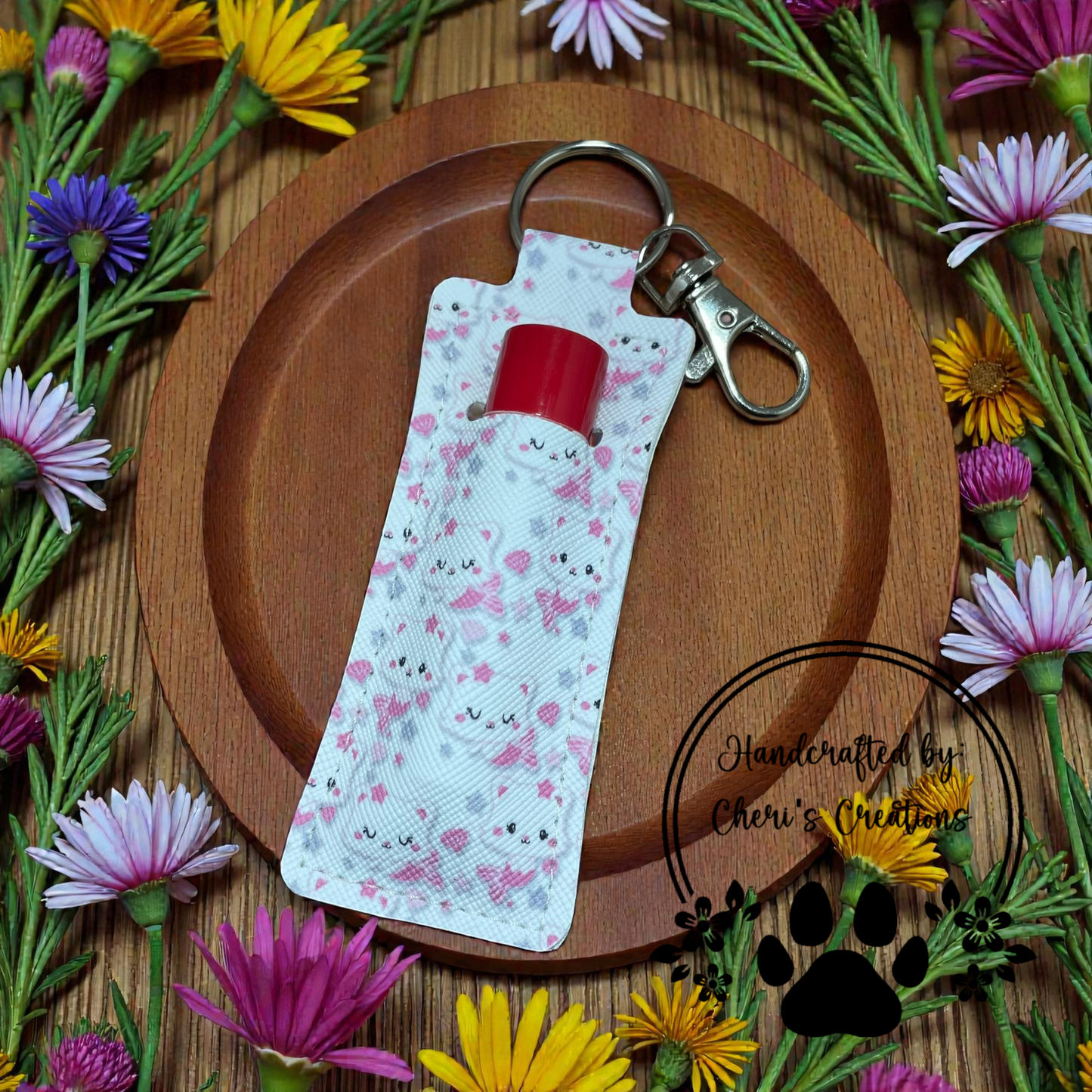 Chapstick Keychain - Sleepy Kittens Lip Balm Sleeve